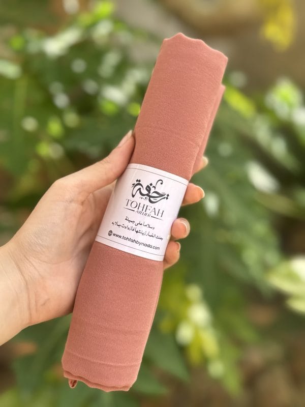 Foulard mousseline crevette foncé